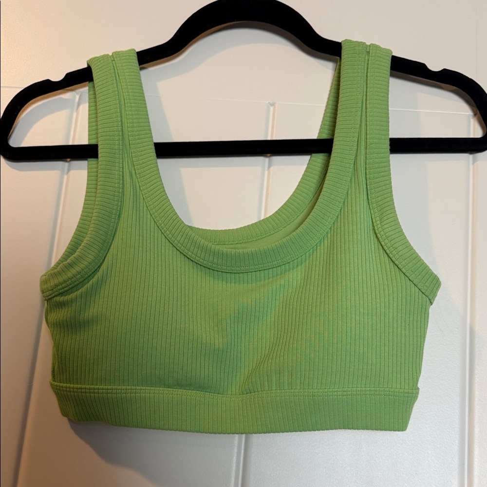 ALO Yoga Lime Ribbed Sports Bra